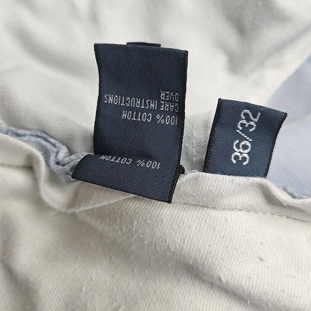 Vintage Polo Ralph Lauren Pants Mens 36x32 Straight Fit Chino Light Blue Cotton